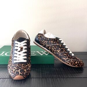 NWT Calf Hair Leopard Print Sneakers